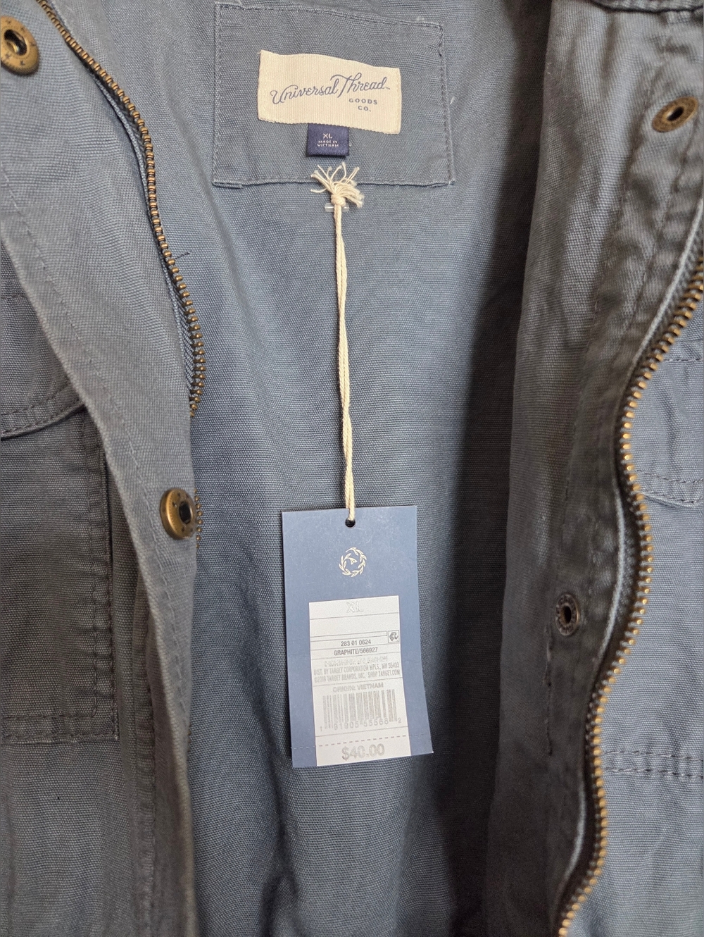 Universal Thread Goods Co. Casual Hooded Utility Jacket — Graphite - Picture 5 of 8